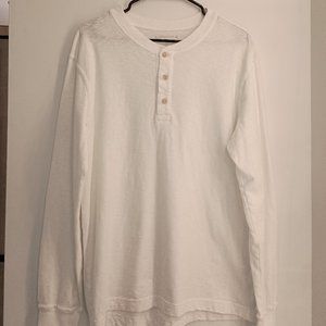 American Giant Medium White Henley Shirt